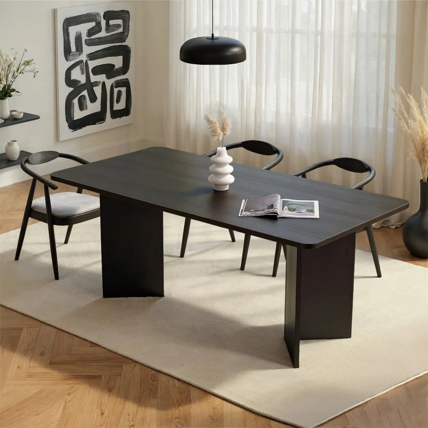 Esstisch Linza aus melaminbeschichteten Holz in Holzschwarz, 180×90×75 cm von Hanah Home – Bild 1