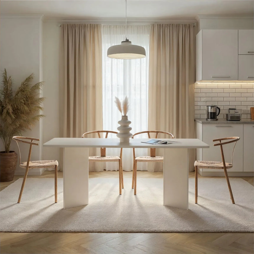 Esstisch Linza aus melaminbeschichteten Holz in Holzweiß, 180×90×75 cm von Hanah Home – Bild 2
