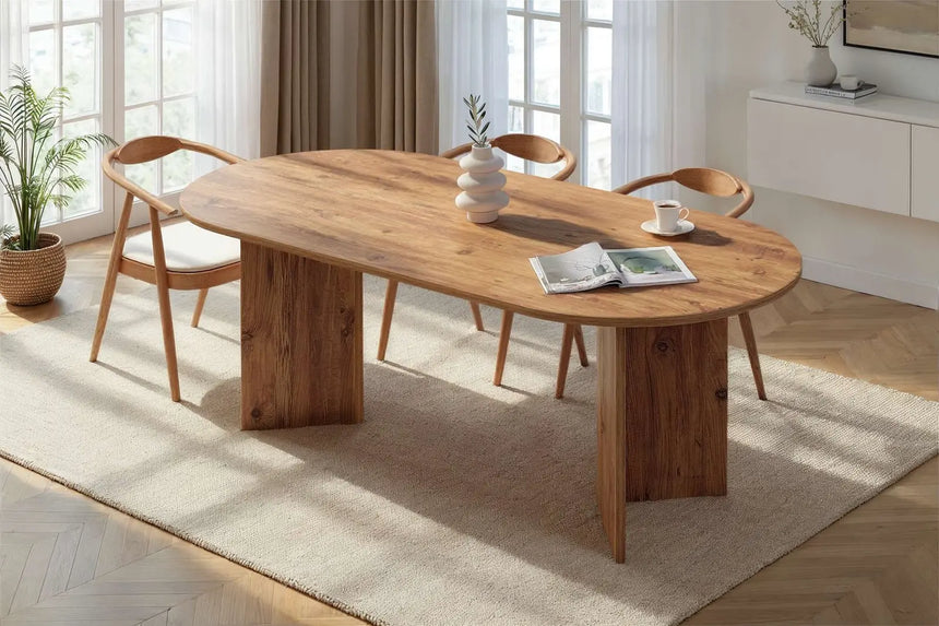Esstisch Sabella aus melaminbeschichteter Spanplatte in Atlantische Kiefer, 200×90×75 cm von Hanah Home – Bild 1