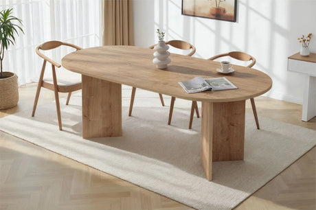 Esstisch Sabella aus melaminbeschichteter Spanplatte in Saphir-Eiche, 200×90×75 cm von Hanah Home – Bild 1