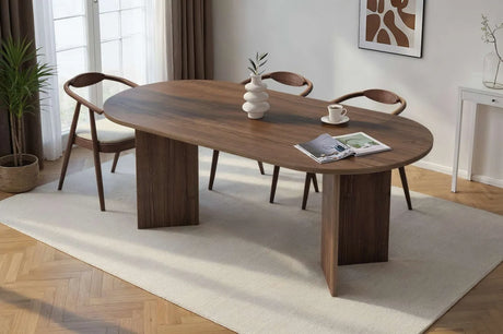 Esstisch Sabella aus melaminbeschichteter Spanplatte in Walnuss, 200×90×75 cm von Hanah Home – Bild 1