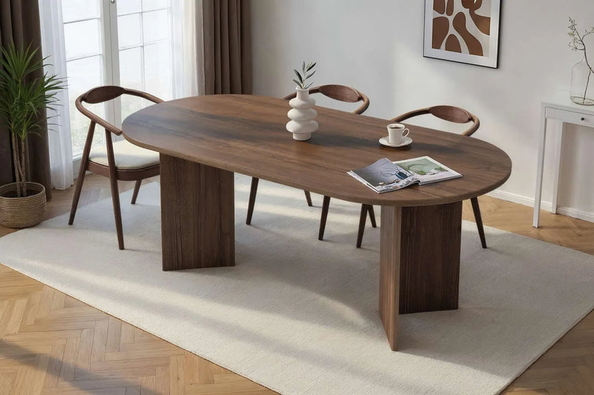 Esstisch Sabella aus melaminbeschichteter Spanplatte in Walnuss, 200×90×75 cm von Hanah Home – Bild 1