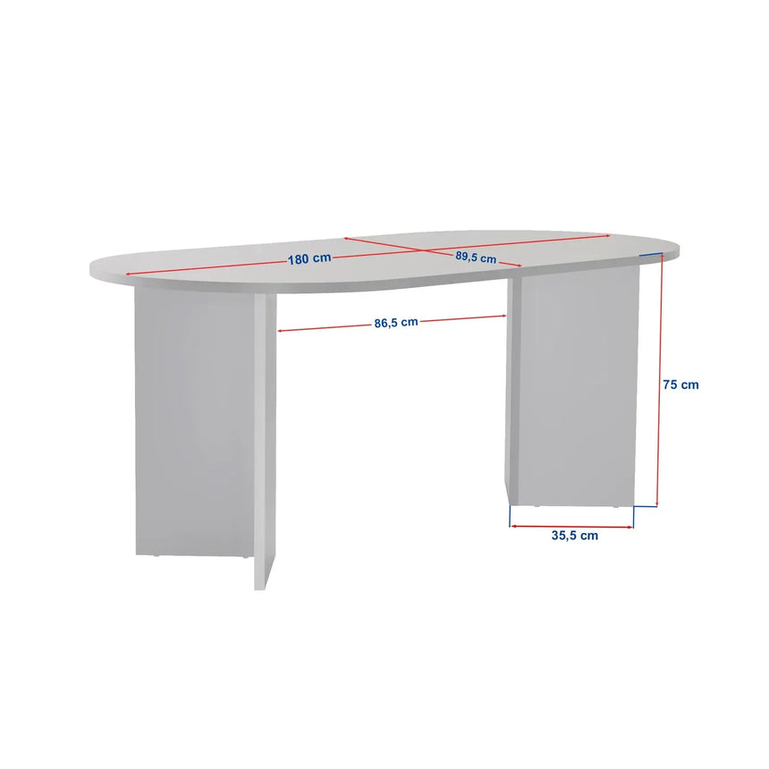 Esstisch Sablin aus melaminbeschichteten Holz, 180×90×75 cm - ZEN ZONE Furniture