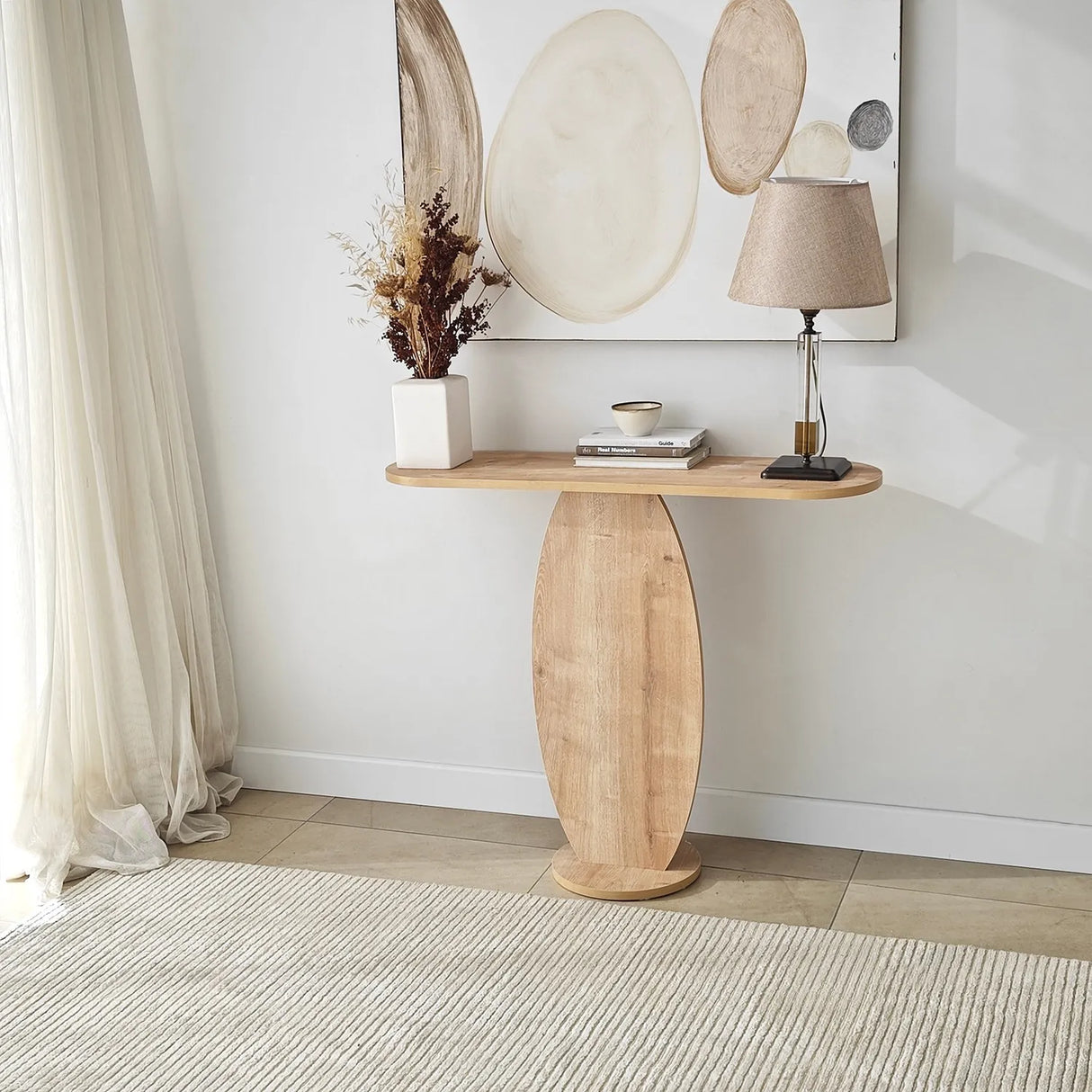 Kommode Ellittica aus melaminharzbeschichteten Holz in Saphir-Eiche, 100×30×81 cm von Hanah Home – Bild 2