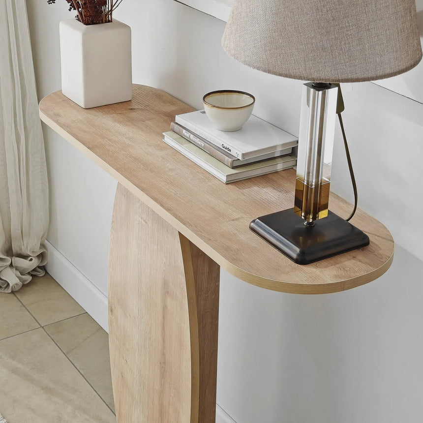 Kommode Ellittica aus melaminharzbeschichteten Holz in Saphir-Eiche, 100×30×81 cm von Hanah Home – Bild 3