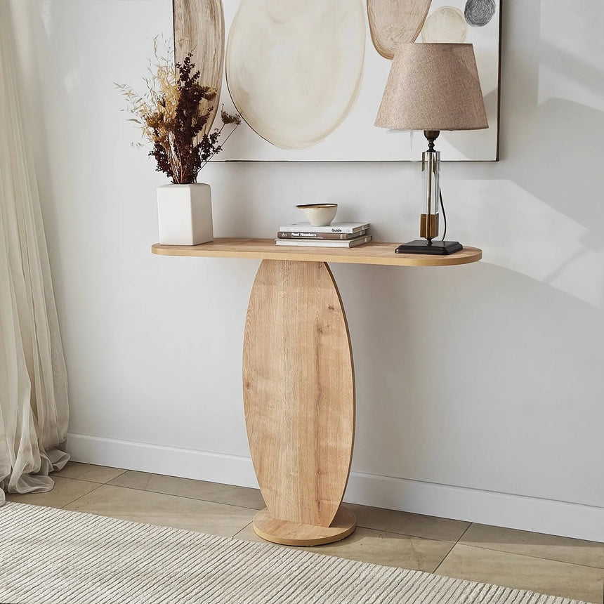 Kommode Ellittica aus melaminharzbeschichteten Holz in Saphir-Eiche, 100×30×81 cm von Hanah Home – Bild 4