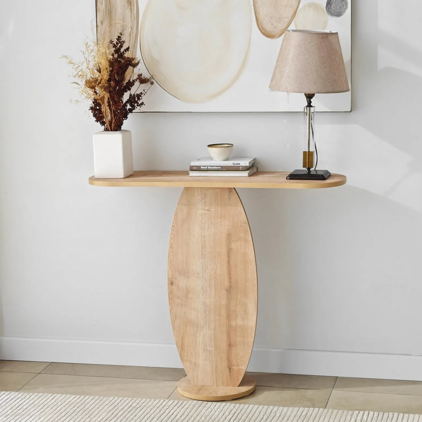 Kommode Ellittica aus melaminharzbeschichteten Holz in Saphir-Eiche, 100×30×81 cm von Hanah Home – Bild 6