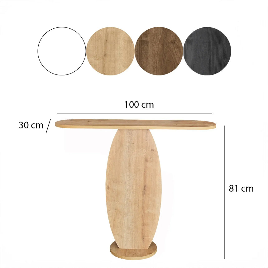 Kommode Ellittica aus melaminharzbeschichteten Holz in Saphir-Eiche, 100×30×81 cm von Hanah Home – Bild 7