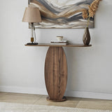 Kommode Ellittica aus melaminharzbeschichteten Holz in Walnuss, 100×30×81 cm von Hanah Home – Bild 4