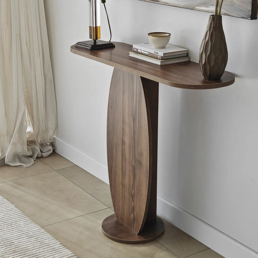 Kommode Ellittica aus melaminharzbeschichteten Holz in Walnuss, 100×30×81 cm von Hanah Home – Bild 5