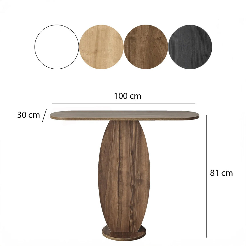 Kommode Ellittica aus melaminharzbeschichteten Holz in Walnuss, 100×30×81 cm von Hanah Home – Bild 7