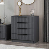 Kommode Kale aus melaminbeschichteten Holz in Anthrazit, 72×42×77 cm von Hanah Home – Bild 2