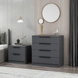 Kommode Kale aus melaminbeschichteten Holz in Anthrazit, 72×42×77 cm von Hanah Home – Bild 3