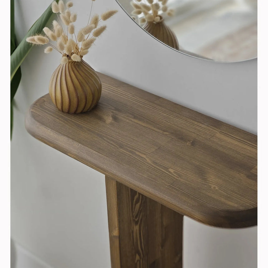 Kommode Pratico aus Kiefernholz in Walnuss, 85×25×80 cm von Hanah Home – Bild 5