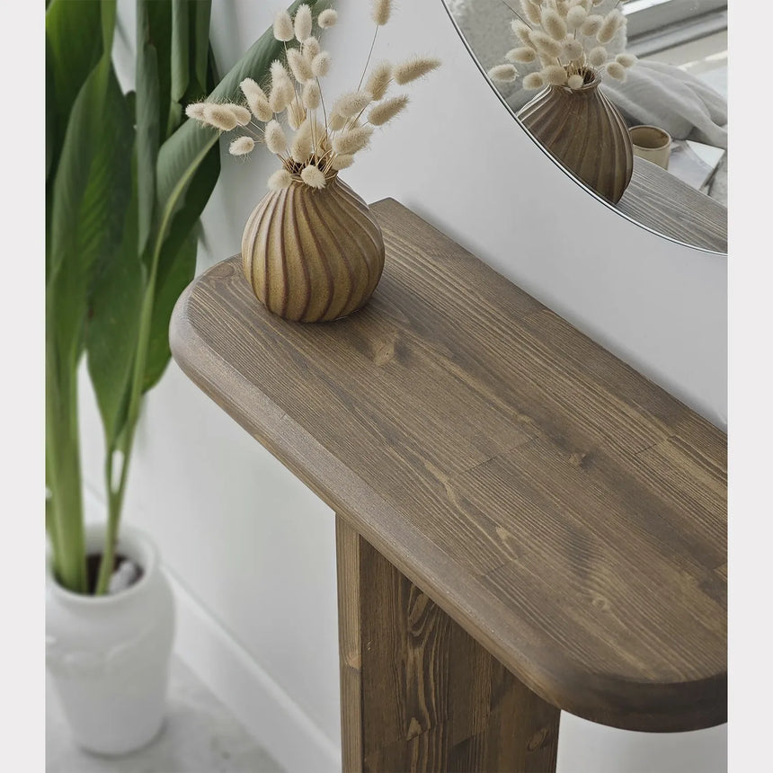 Kommode Pratico aus Kiefernholz in Walnuss, 85×25×80 cm von Hanah Home – Bild 6