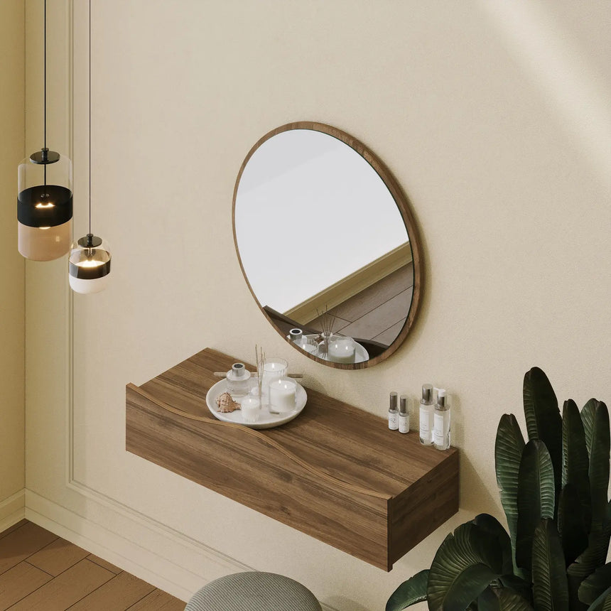 Kommode Princesse aus melaminharzbeschichteten Holz in Walnuss, 82×30×15 cm von Hanah Home – Bild 3