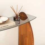 Kommode Surf aus Kiefernholz und gehärtetem Glas in Kastanie und Rauch, 106×30×90 cm von Hanah Home – Bild 4