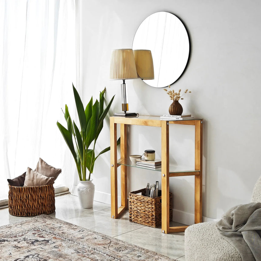 Kommode Trapezoid aus massivem Kiefernholz, 85×31×85 cm von Hanah Home – Bild 1