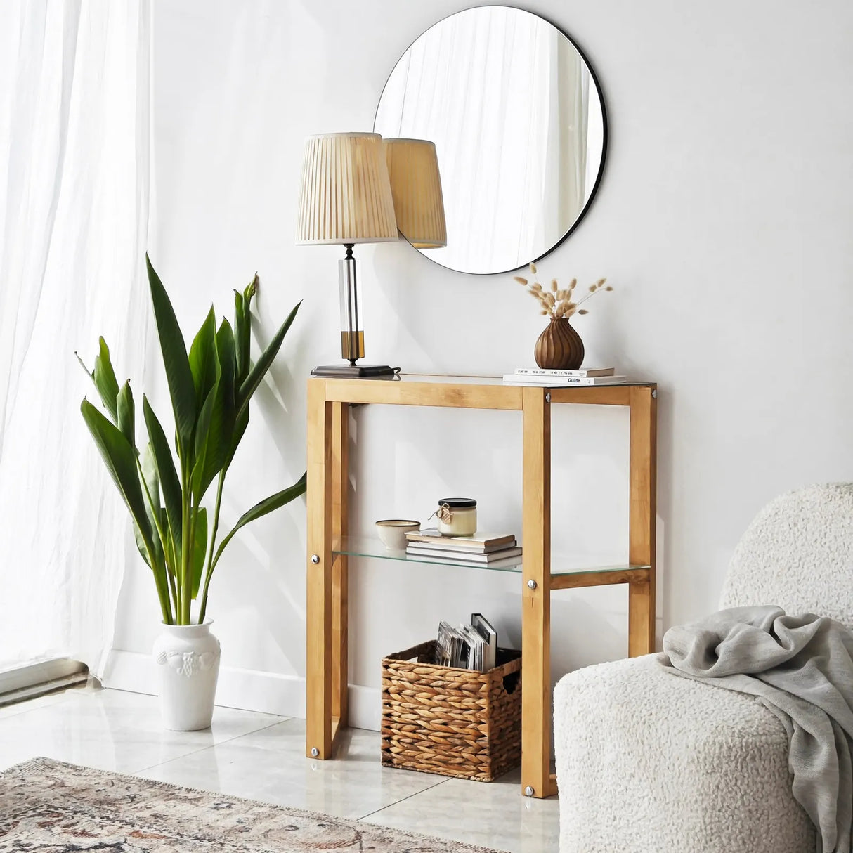 Kommode Trapezoid aus massivem Kiefernholz, 85×31×85 cm von Hanah Home – Bild 2
