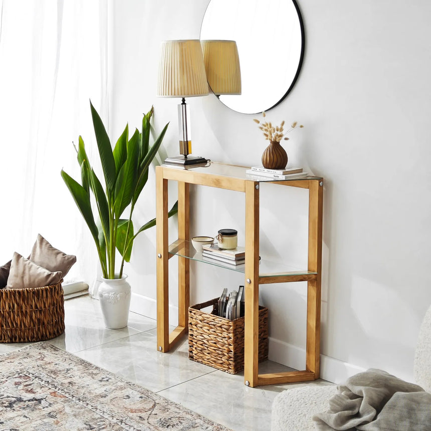 Kommode Trapezoid aus massivem Kiefernholz, 85×31×85 cm von Hanah Home – Bild 3
