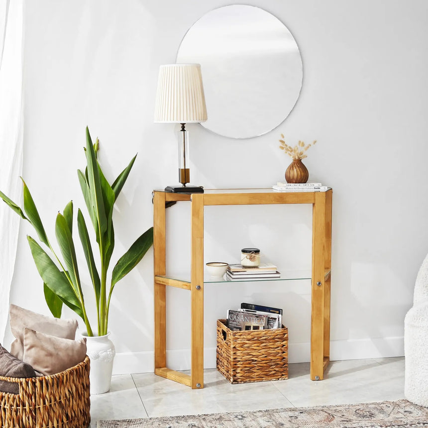 Kommode Trapezoid aus massivem Kiefernholz, 85×31×85 cm von Hanah Home – Bild 5