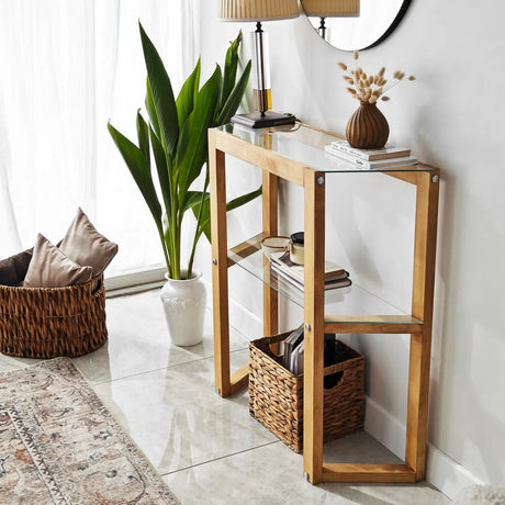 Kommode Trapezoid aus massivem Kiefernholz, 85×31×85 cm von Hanah Home – Bild 8
