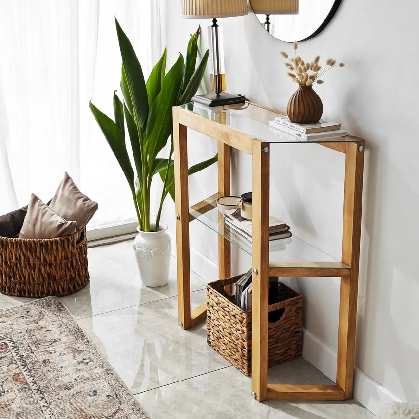 Kommode Trapezoid aus massivem Kiefernholz, 85×31×85 cm von Hanah Home – Bild 8