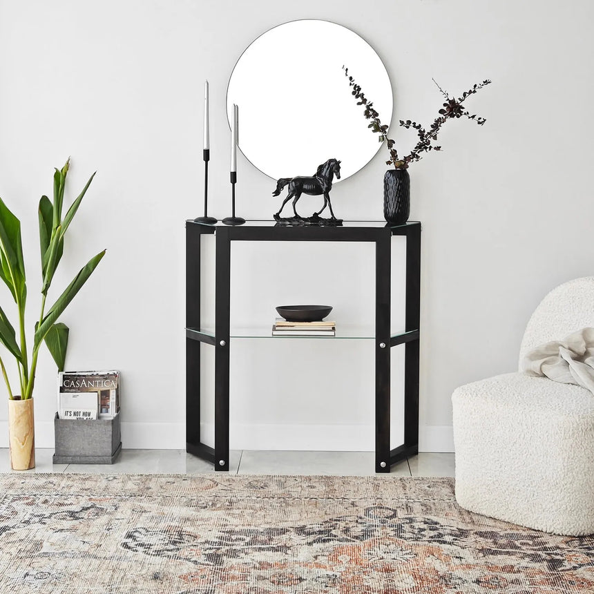 Kommode Trapezoid aus massivem Kiefernholz in Anthrazit, 85×31×85 cm von Hanah Home – Bild 4