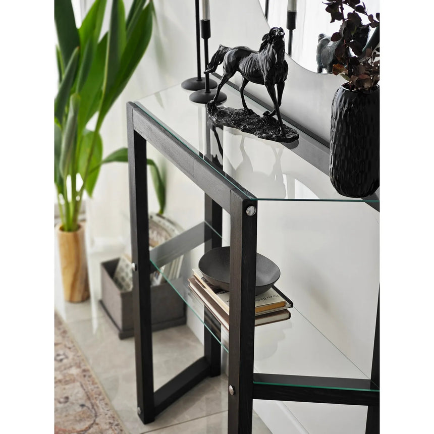 Kommode Trapezoid aus massivem Kiefernholz in Anthrazit, 85×31×85 cm von Hanah Home – Bild 7