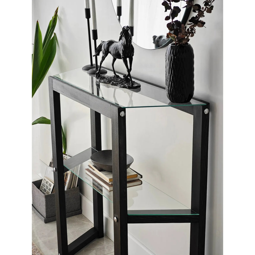 Kommode Trapezoid aus massivem Kiefernholz in Anthrazit, 85×31×85 cm von Hanah Home – Bild 8