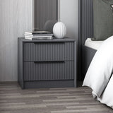 Nachttisch Kale aus melaminharzbeschichteten Holz in Anthrazit, 53×45×45 cm von Hanah Home – Bild 2