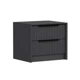 Nachttisch Kale aus melaminharzbeschichteten Holz in Anthrazit, 53×45×45 cm von Hanah Home – Bild 3
