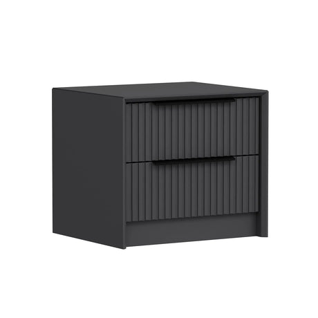 Nachttisch Kale aus melaminharzbeschichteten Holz in Anthrazit, 53×45×45 cm von Hanah Home – Bild 3