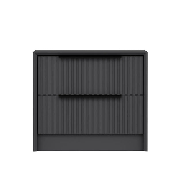 Nachttisch Kale aus melaminharzbeschichteten Holz in Anthrazit, 53×45×45 cm von Hanah Home – Bild 4