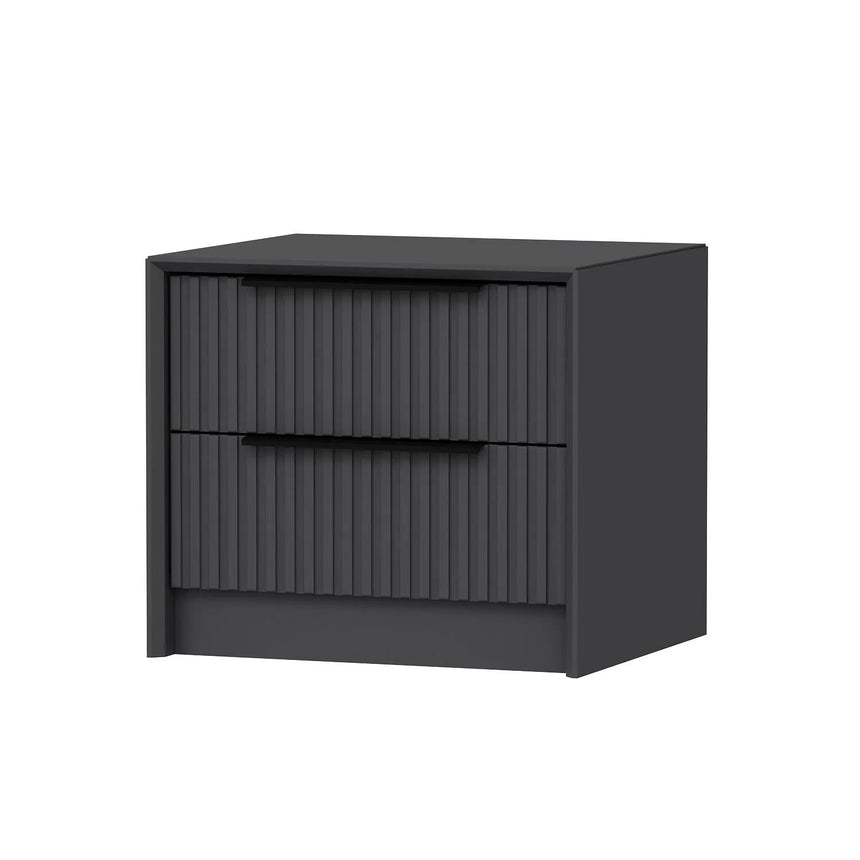 Nachttisch Kale aus melaminharzbeschichteten Holz in Anthrazit, 53×45×45 cm von Hanah Home – Bild 5
