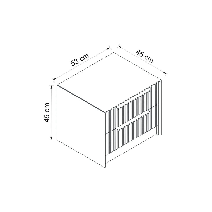 Nachttisch Kale aus melaminharzbeschichteten Holz in Anthrazit, 53×45×45 cm von Hanah Home – Bild 6