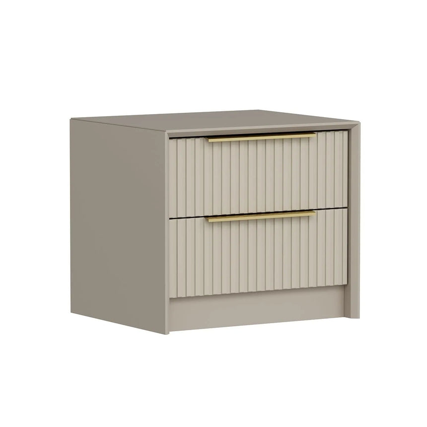 Nachttisch Kale aus melaminharzbeschichteten Holz in Stein, 53×45×45 cm von Hanah Home – Bild 3