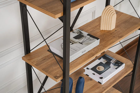 Regale Elysian aus melaminbeschichteten Holz und Metall, 90x33,5x180 cm von Hanah Home – Bild 4