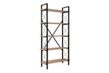 Regale Elysian aus melaminbeschichteten Holz und Metall in Eiche und Schwarz, 90x33,5x180 cm von Hanah Home – Bild 5