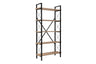 Regale Elysian aus melaminbeschichteten Holz und Metall in Eiche und Schwarz, 90x33,5x180 cm von Hanah Home – Bild 5