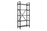 Regale Elysian aus melaminbeschichteten Holz und Metall in Holzschwarz und Schwarz, 90x33,5x180 cm von Hanah Home – Bild 5