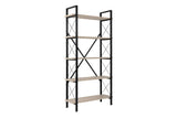 Regale Elysian aus melaminbeschichteten Holz und Metall in Travertin und Schwarz, 90x33,5x180 cm von Hanah Home – Bild 5