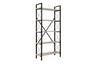 Regale Elysian aus melaminbeschichteten Holz und Metall in Travertin und Schwarz, 90x33,5x180 cm von Hanah Home – Bild 5