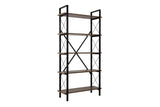 Regale Elysian aus melaminbeschichteten Holz und Metall in Walnuss und Schwarz, 90x33,5x180 cm von Hanah Home – Bild 5