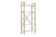 Regale Elysian aus melaminbeschichteten Holz und Metall in Weiß und Gold, 90x33,5x180 cm von Hanah Home – Bild 5
