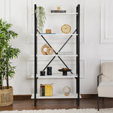Regale Elysian aus melaminbeschichteten Holz und Metall in Weiß und Schwarz, 90x33,5x180 cm von Hanah Home – Bild 2