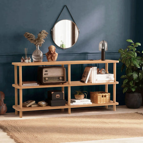 Regale Raca aus melaminbeschichteten Holz und Buche, 150×35×74.9 cm von Hanah Home – Bild 1