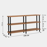 Regale Raca aus melaminbeschichteten Holz und Buche in Schwarz und Atlantik-Kiefer, 150×35×74.9 cm von Hanah Home – Bild 6