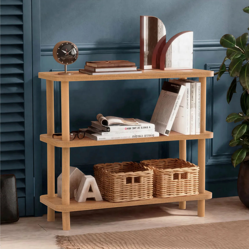 Regale Step aus melaminbeschichteten Holz und Buche, 80×28×75 cm von Hanah Home – Bild 1