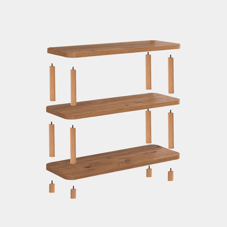Regale Step aus melaminbeschichteten Holz und Buche, 80×28×75 cm von Hanah Home – Bild 4